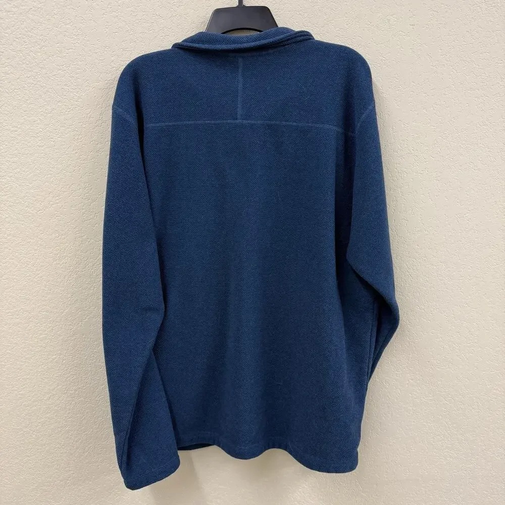 The North Face Fleece Pullover XXL Blue Quarter Zip Textured Sweater Knit
